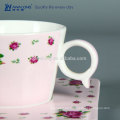 Pink Pattern Rose Malerei Täglich verwendet Kaffee Porzellan Cup Designs, Keramik Cups Trinkbecher und Untertassen Set